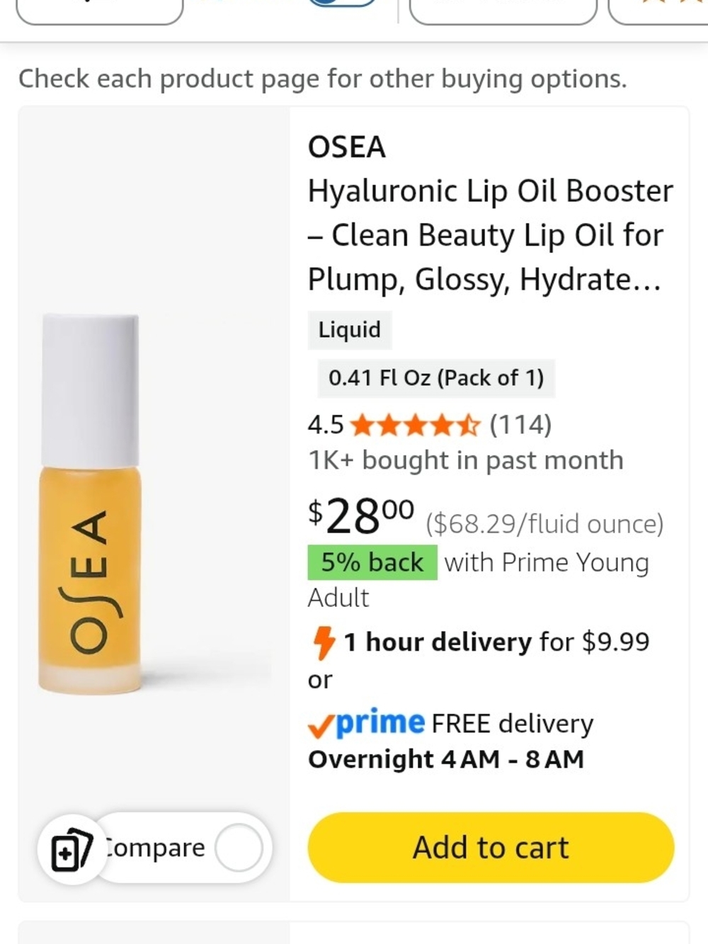 Sea Hyaluronic Lip Oil Booster — .41 Fl Oz - Picture 2 of 3